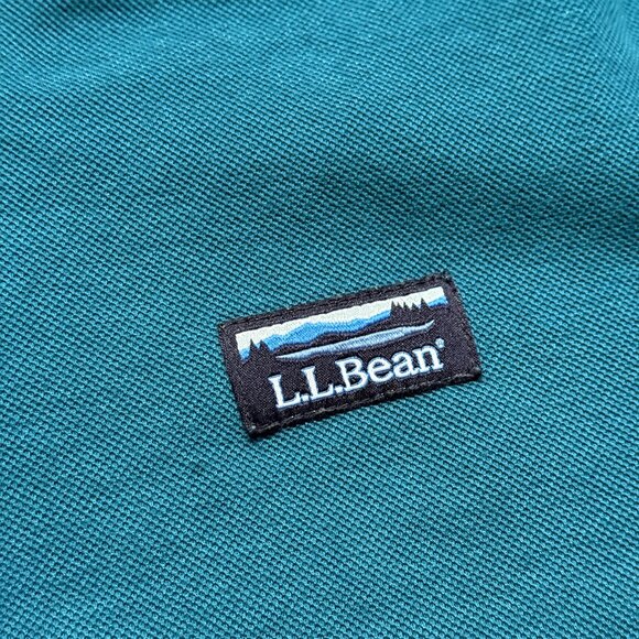 L.L. Bean Men's Comfort Stretch Pique Quater Zip Pullover - Blue - Picture 3 of 7